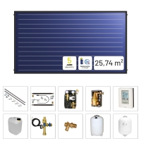 Solarbayer PlusAL Solarpaket H9 Ziegel Gesamtfläche Brutto 25,74 m2 horizontal