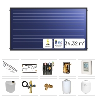 Solarbayer PlusAL Solarpaket H12 Ziegel Gesamtfläche Brutto 34,32 m2 horizontal