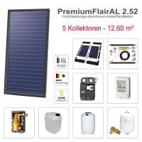 Solarbayer FlairAL in-roof solar package 5 single-row, total gross area: 12,60 m2