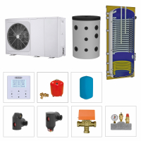 Heat pump package LWM 8 / P100, WP350 Set 1, Buffer & hot water tank